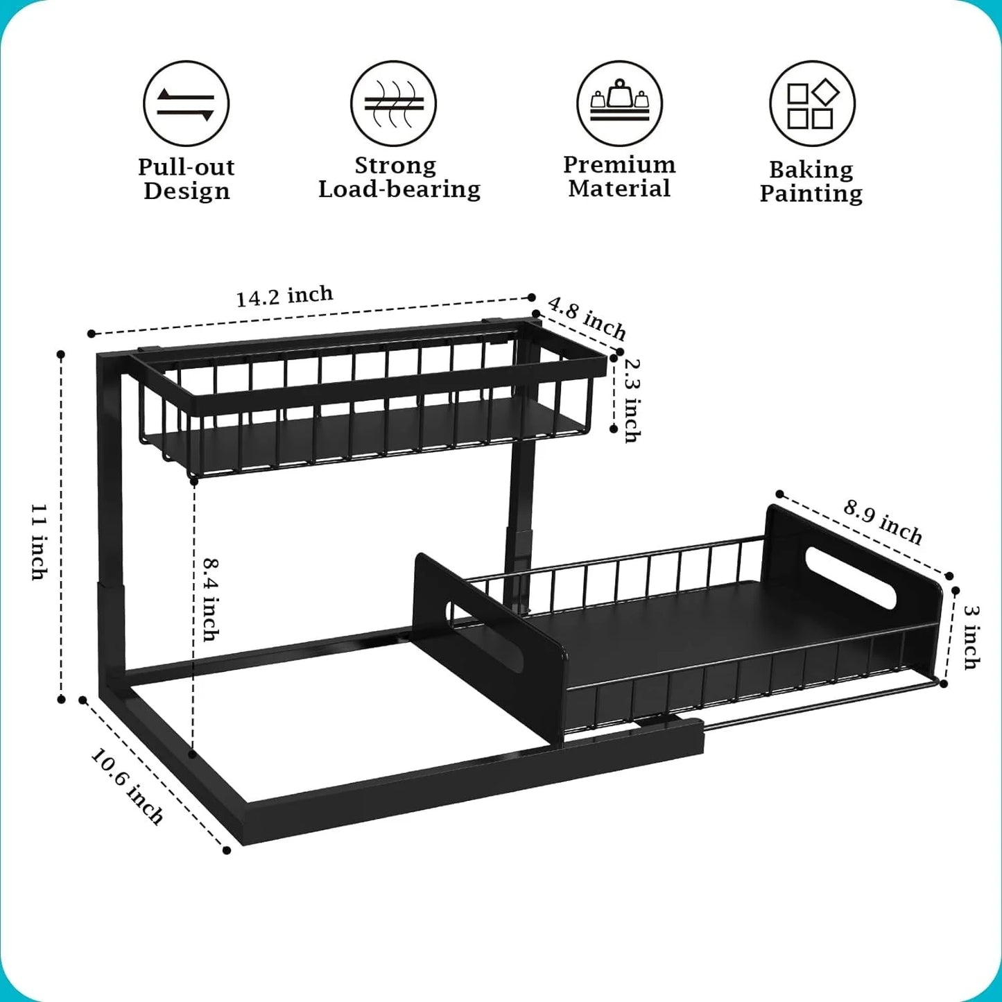 Maximize Your Space – Adjustable Under Sink Organizer Rack