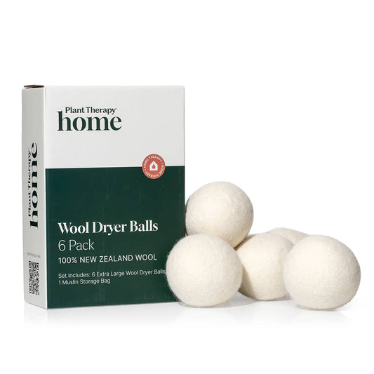 Plant Therapy Wool Dryer Balls 6-Pack | 100% New Zealand Wool | Natural Fabric Softener | Eco-Friendly Reusable Laundry Essential