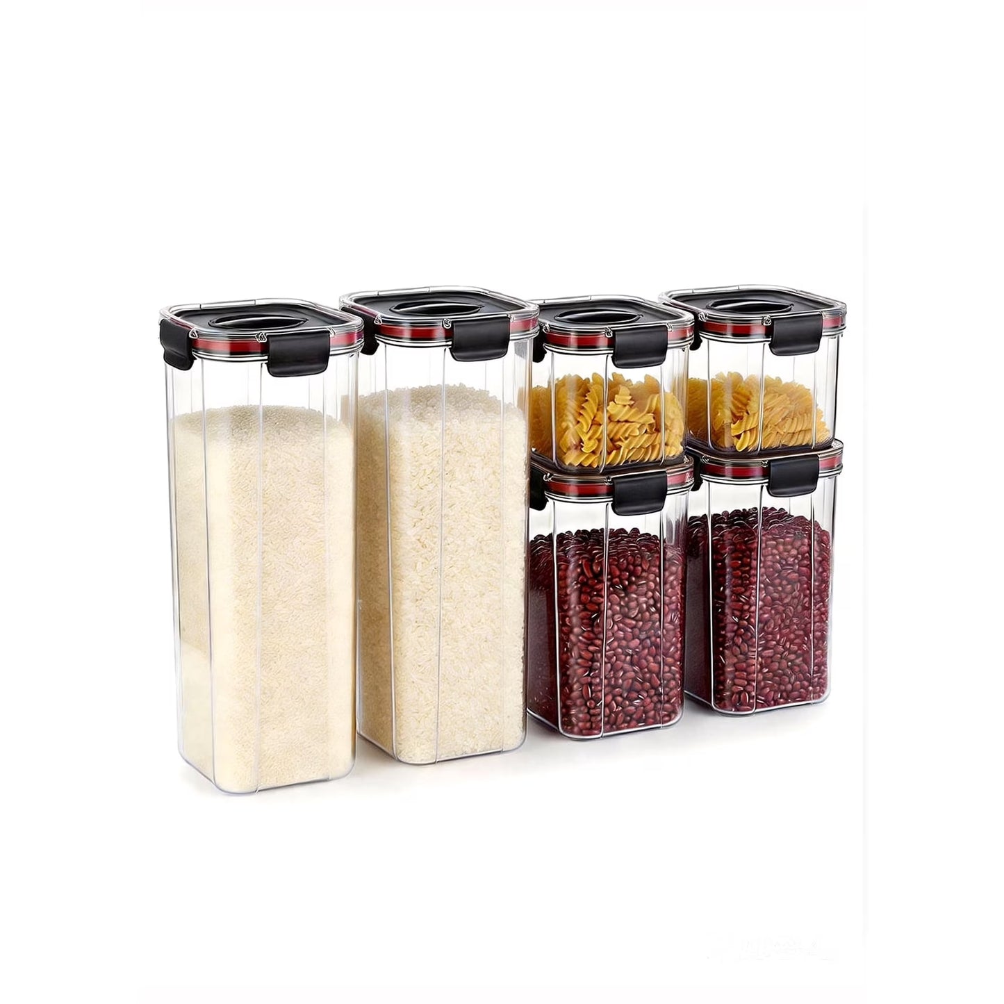 Airtight Food Storage Containers Set – BPA-Free Kitchen Pantry Organization (Set of 6)