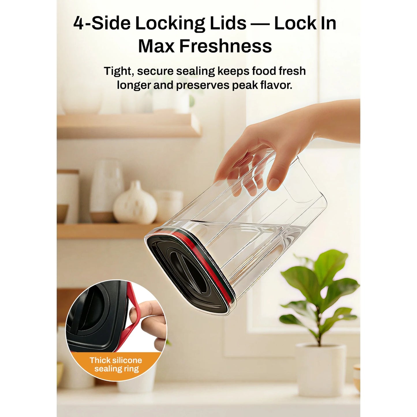 Airtight Food Storage Containers Set – BPA-Free Kitchen Pantry Organization (Set of 6)