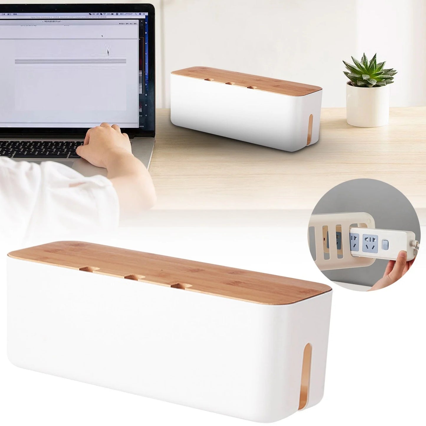 Cable Management Organizer Box – Cord Storage for Home & Office