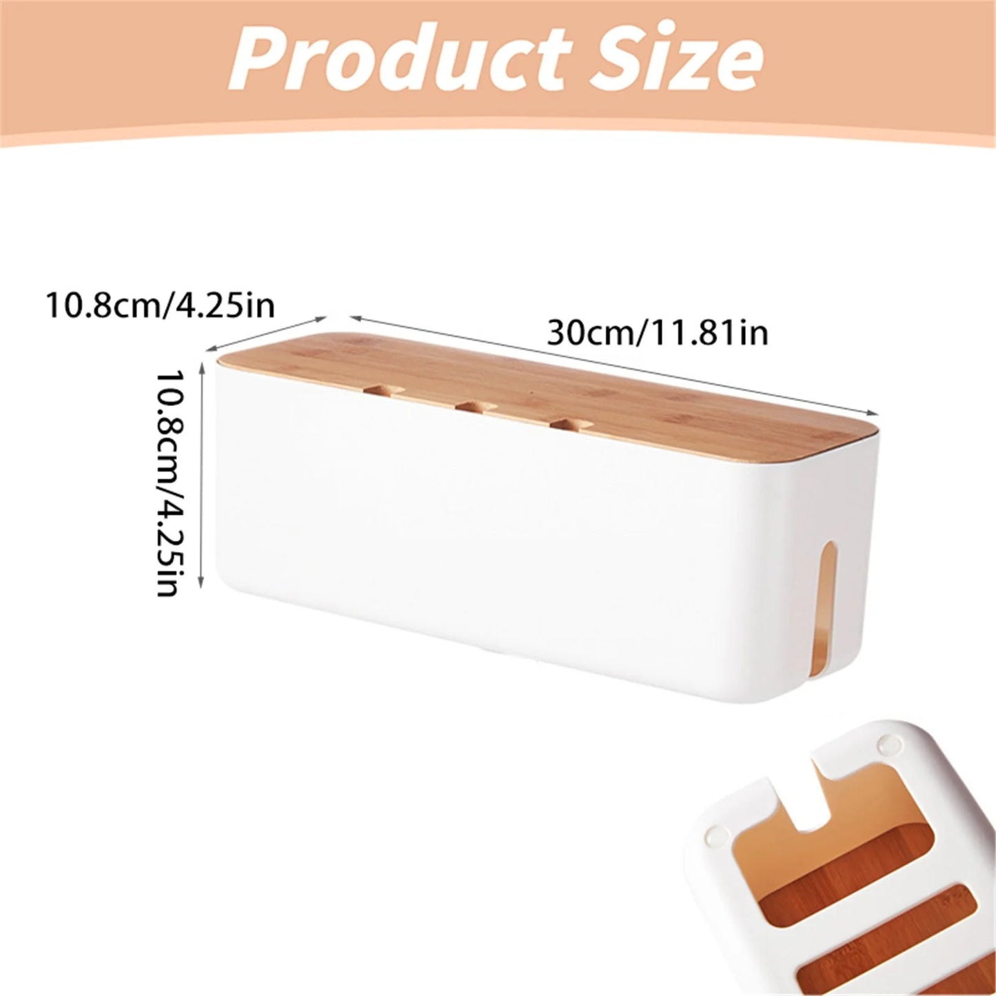 Cable Management Organizer Box – Cord Storage for Home & Office