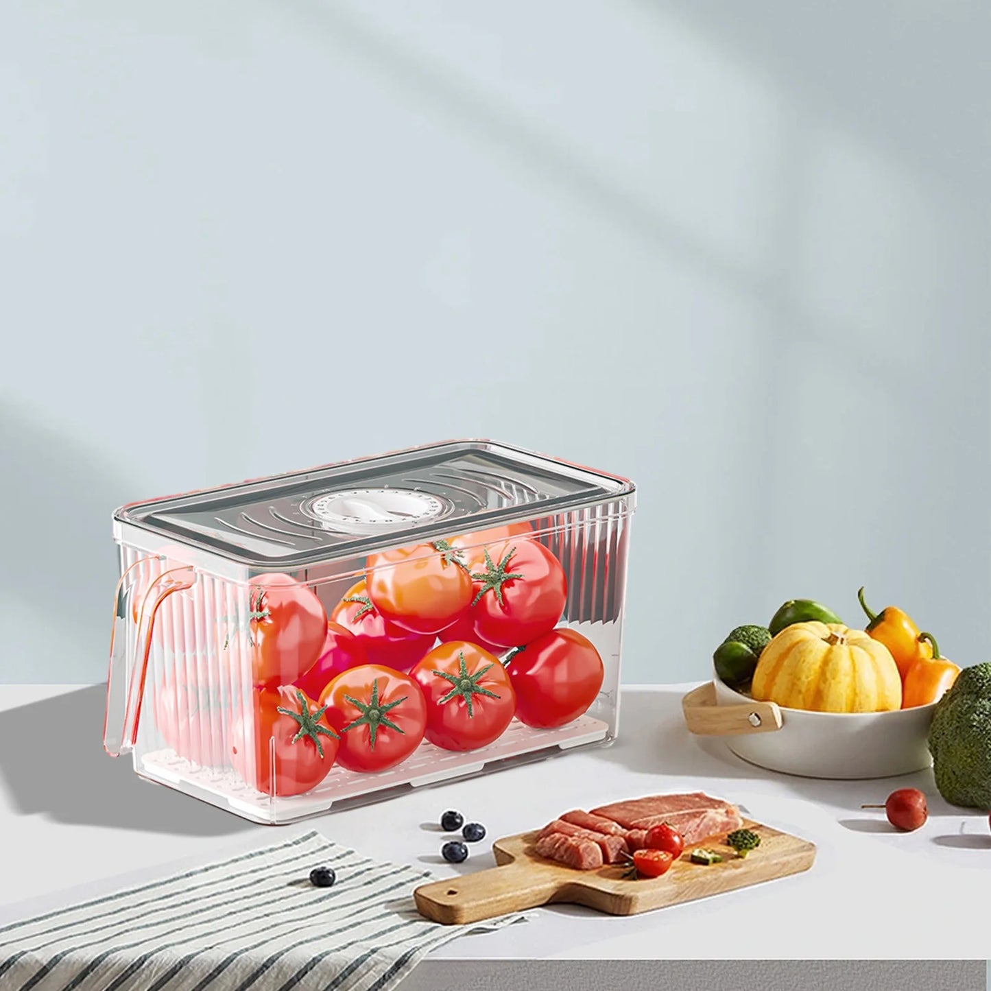 Clear Plastic Pantry Storage Bin – Stackable Kitchen & Refrigerator Organizer