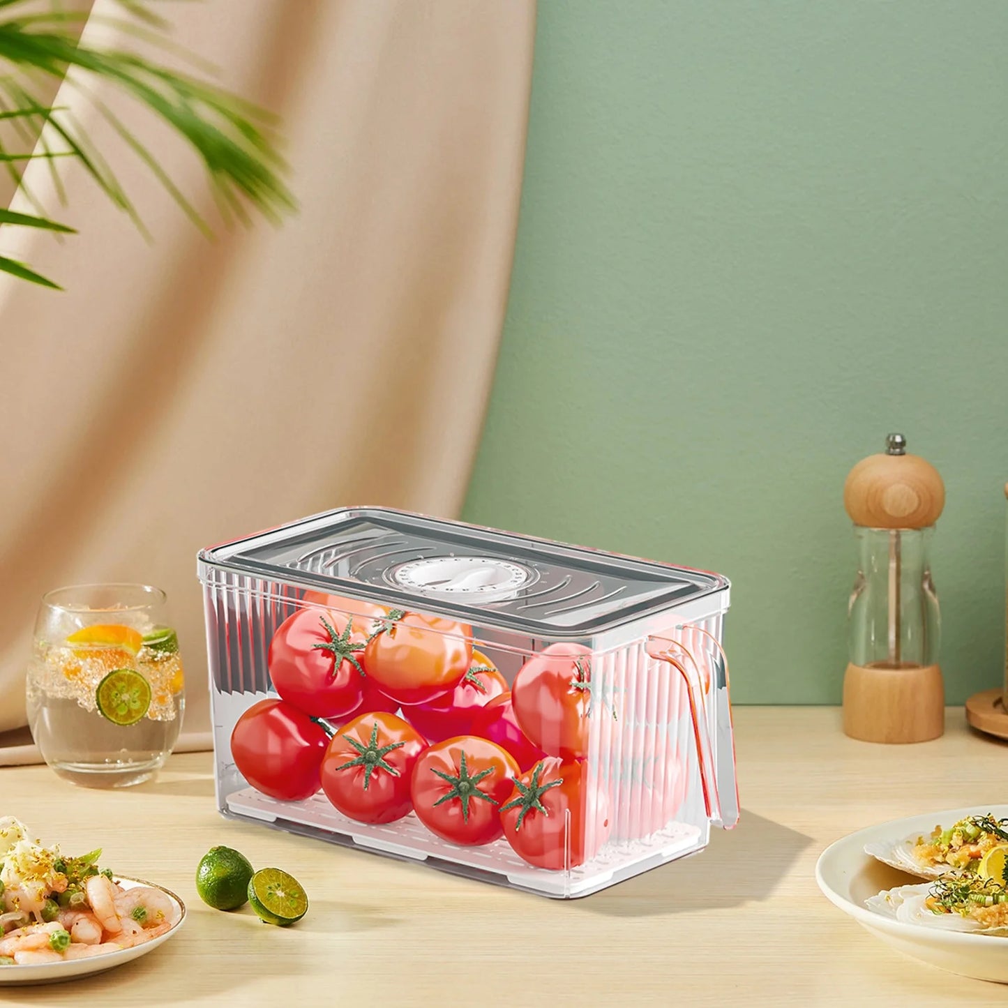 Clear Plastic Pantry Storage Bin – Stackable Kitchen & Refrigerator Organizer