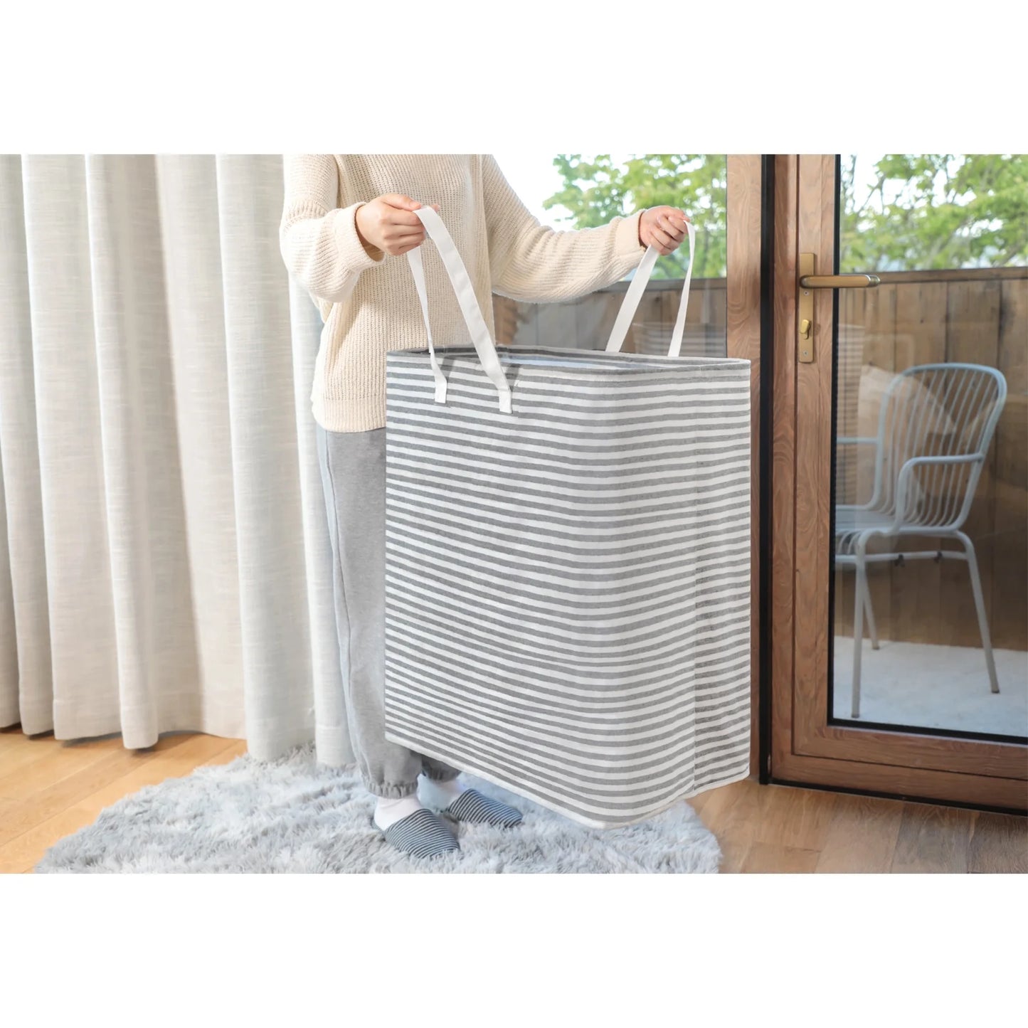 Collapsible Laundry Basket – Foldable Clothes Hamper with Handles