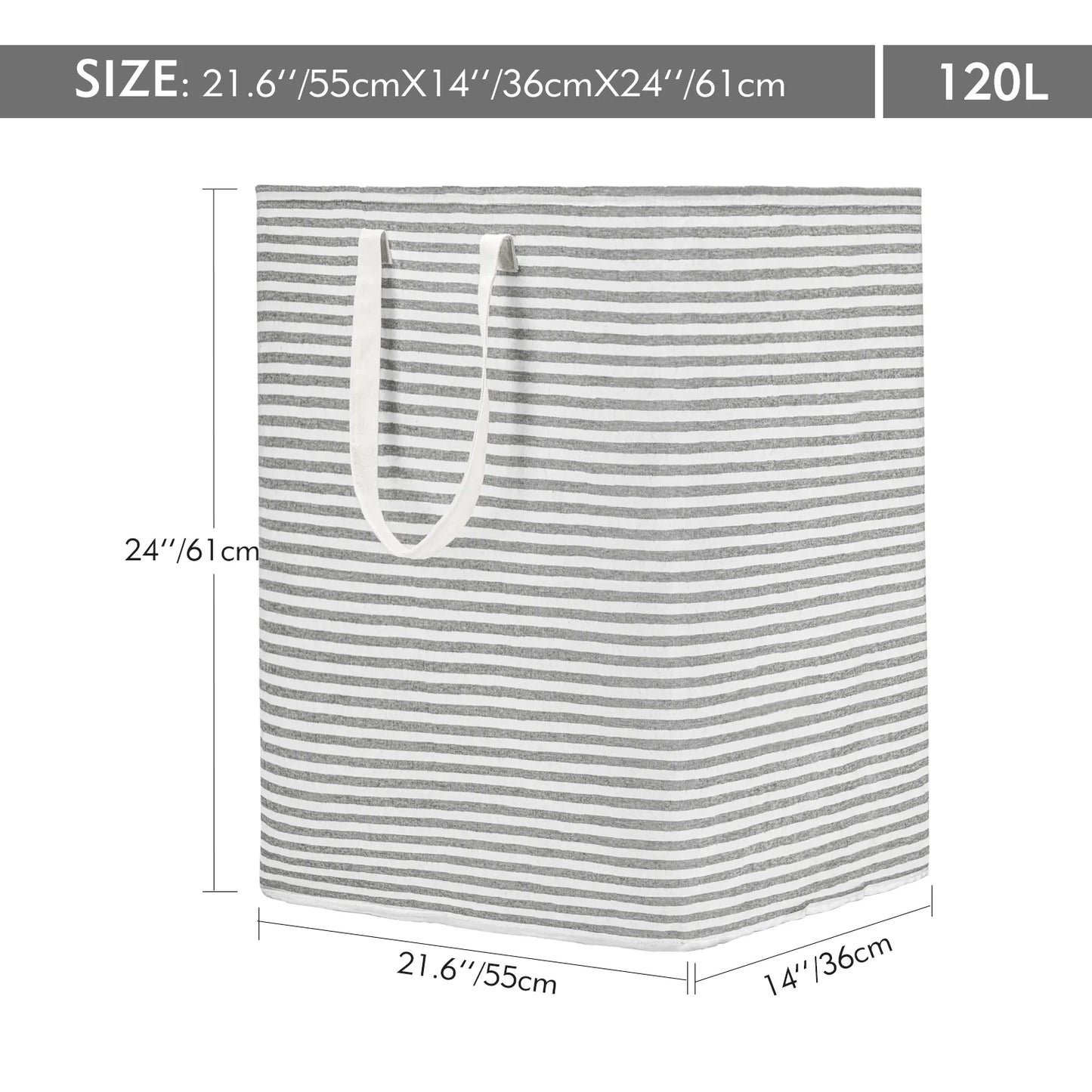 Collapsible Laundry Basket – Foldable Clothes Hamper with Handles