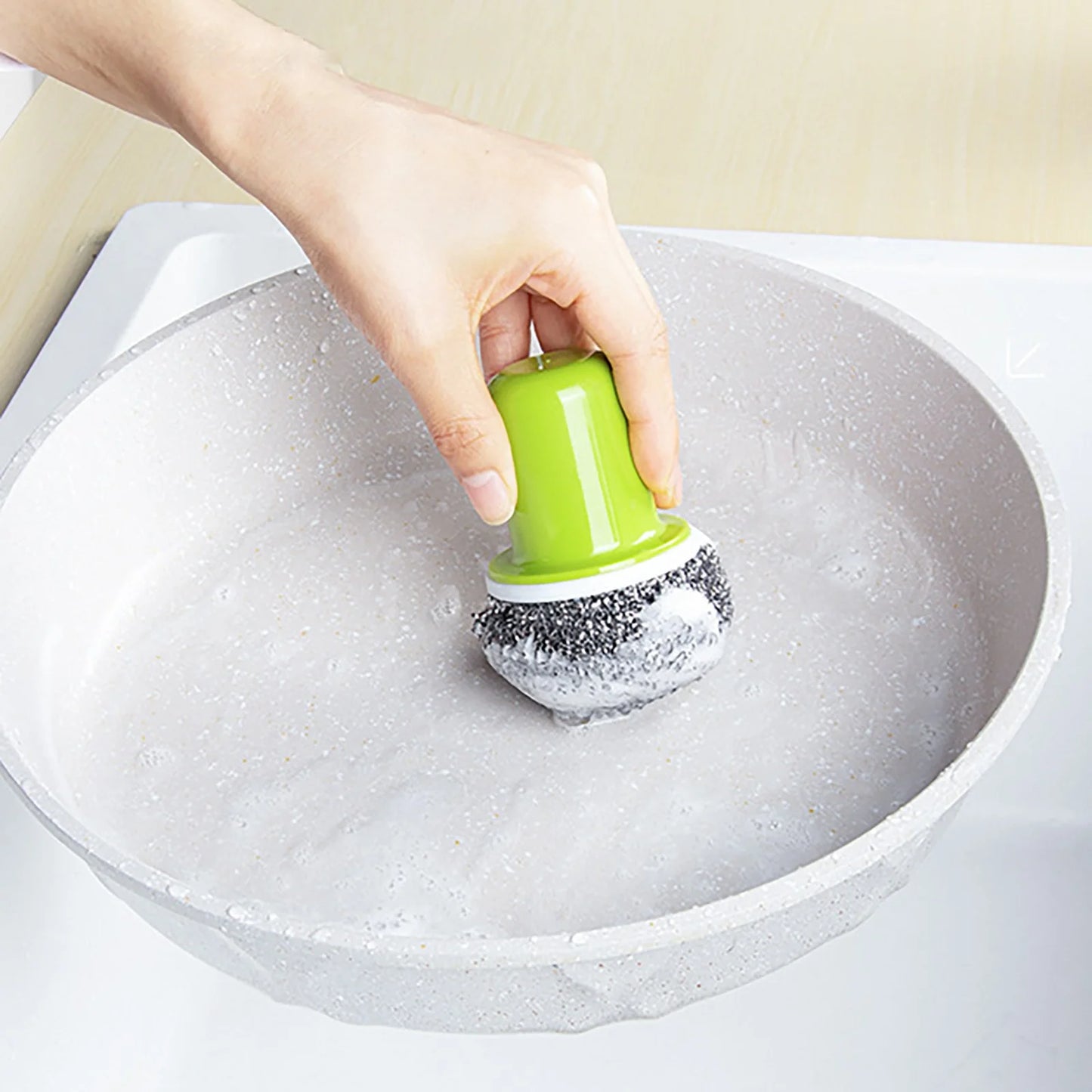 Dish Scrubber Brush with Handle – Heavy Duty Kitchen Cleaning Tool