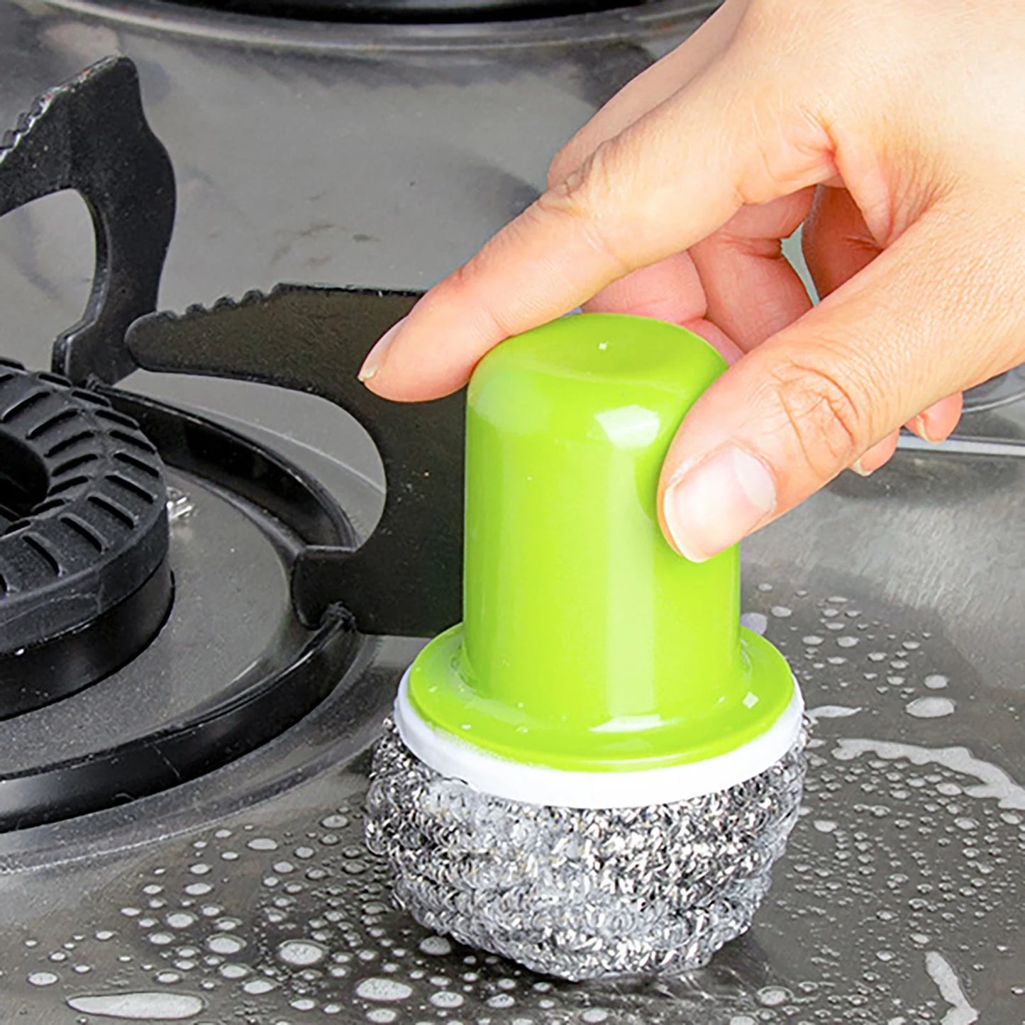 Dish Scrubber Brush with Handle – Heavy Duty Kitchen Cleaning Tool
