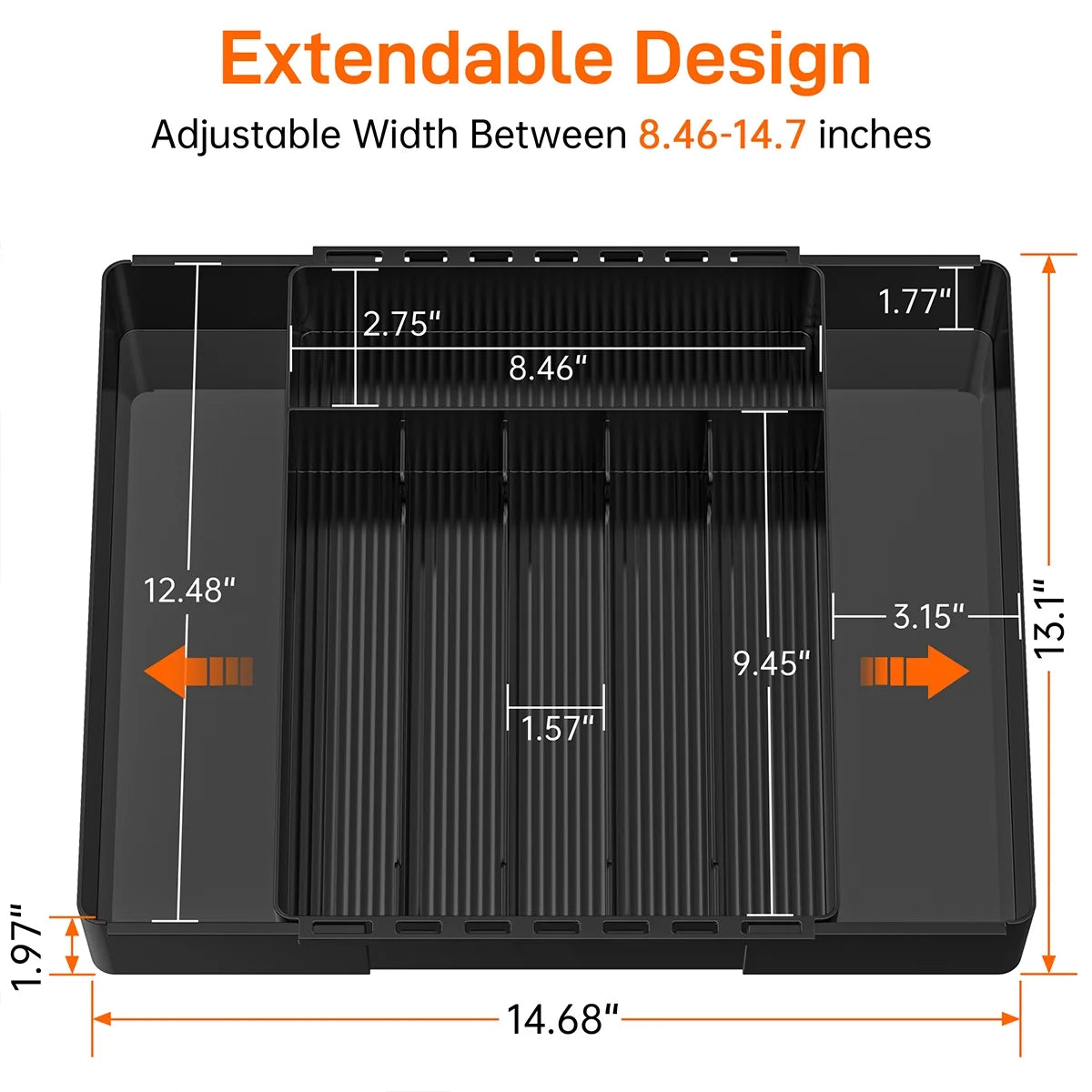Expandable Kitchen Drawer Organizer for Utensils – Adjustable Cutlery Storage Tray