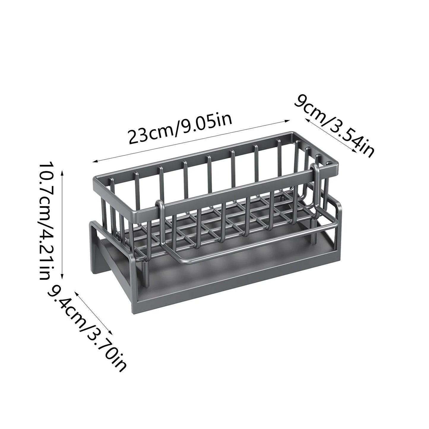 Kitchen Sink Caddy Organizer – Sponge Holder with Drain Tray