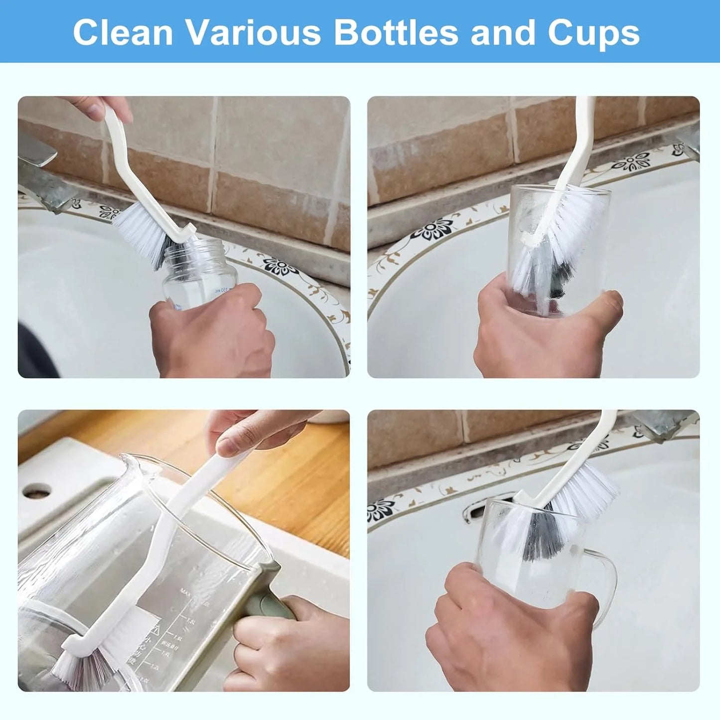 Multi-Purpose Cleaning Brush Set – Kitchen & Bathroom Scrub Brushes