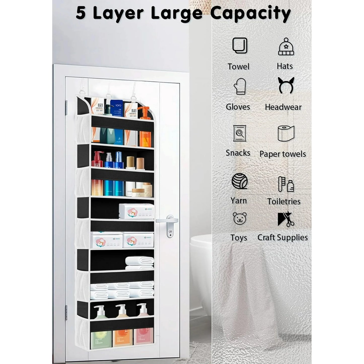Over-the-Door Hanging Organizer – Multi-Pocket Storage for Closet & Bathroom