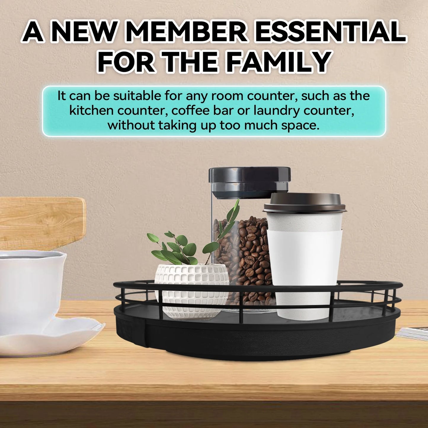 Rotating Lazy Susan Organizer – 360° Spinning Storage Tray for Kitchen & Pantry