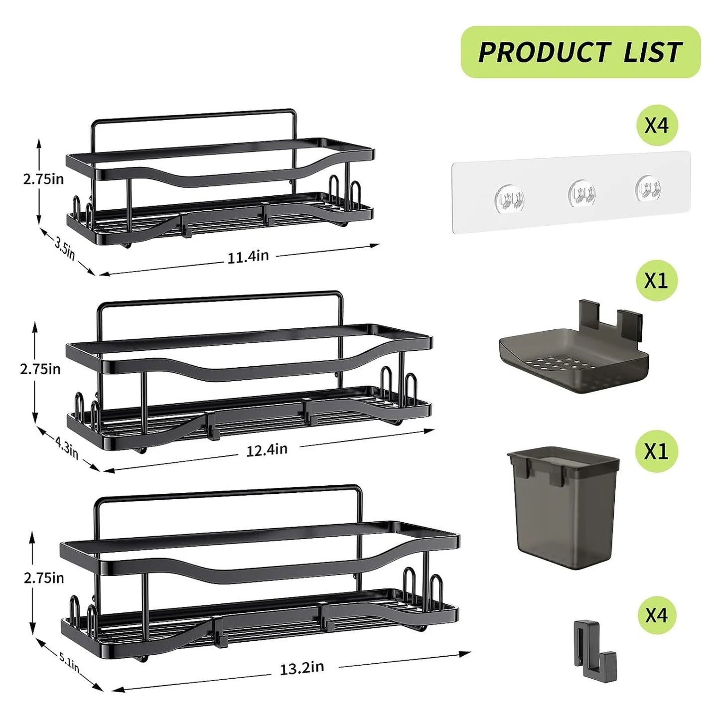 Shower Caddy Shelf Organizer – Rustproof Bathroom Storage Rack