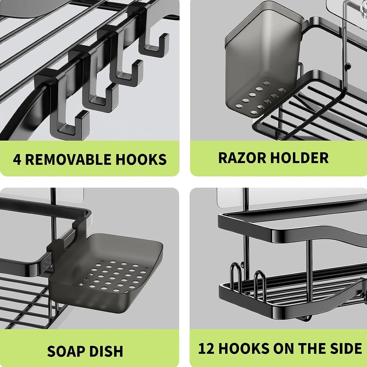 Shower Caddy Shelf Organizer – Rustproof Bathroom Storage Rack