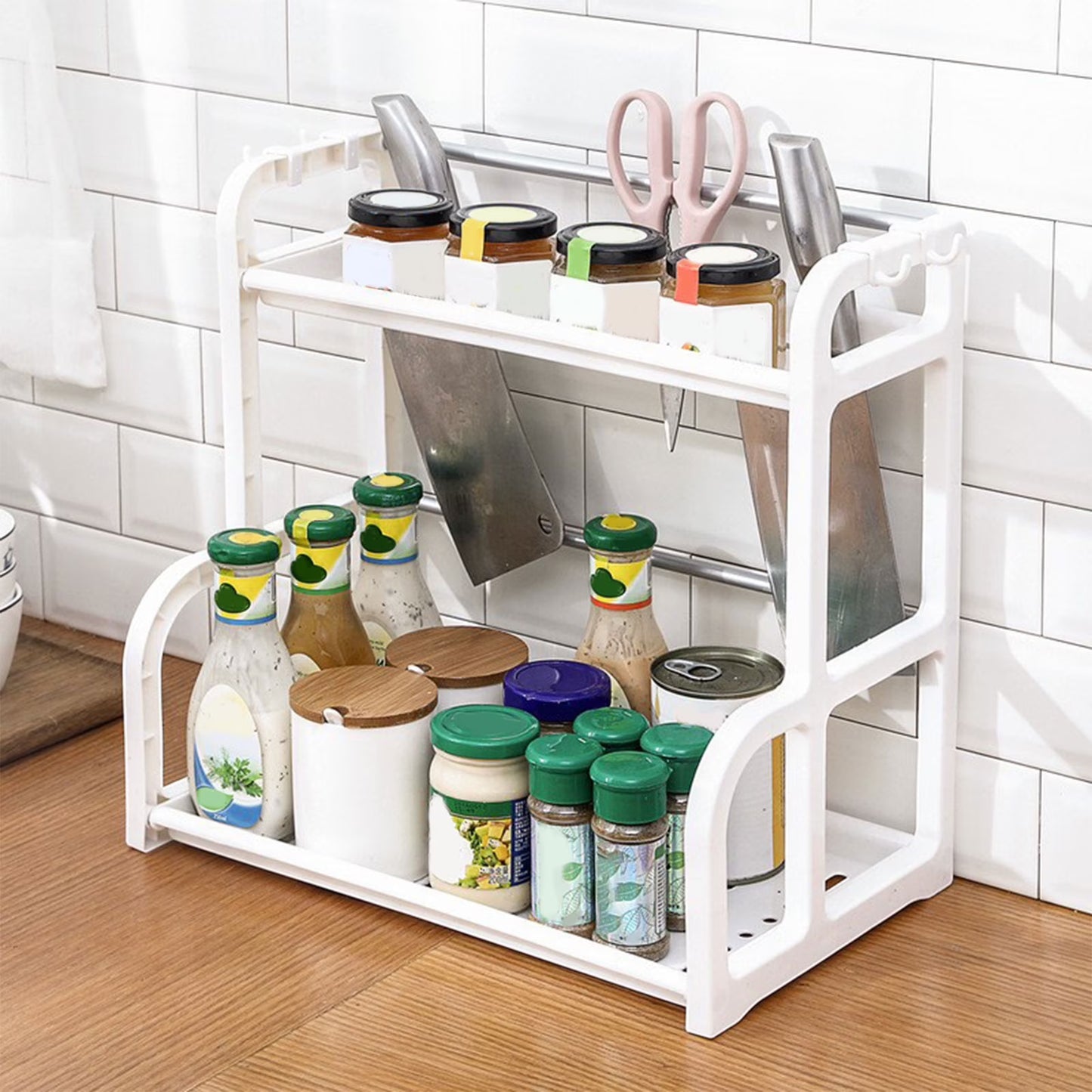 Spice Rack Organizer for Cabinet or Countertop – Space Saving Kitchen Storage