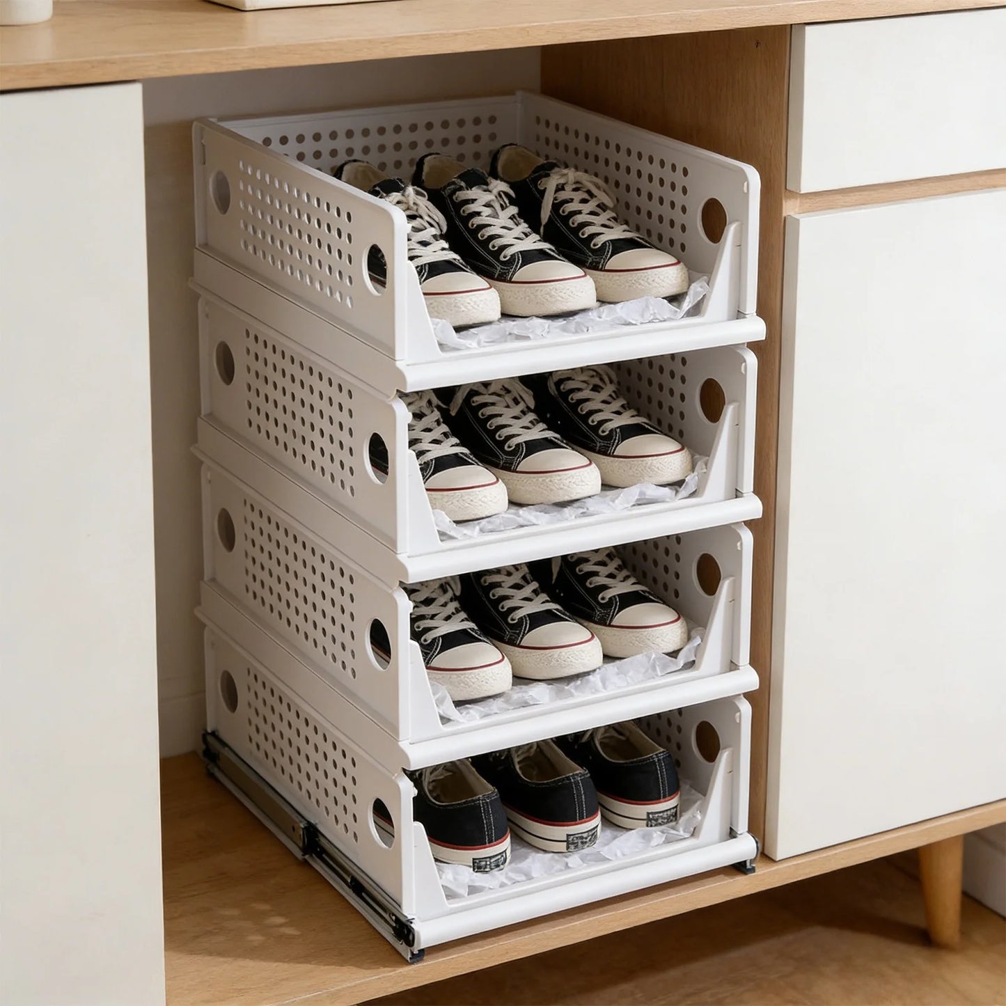 Stackable Storage Bin – Multi-Purpose Closet, Shelf & Pantry Organizer
