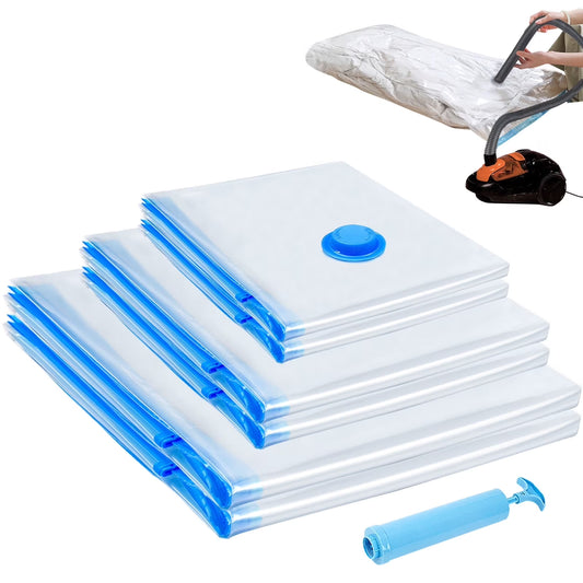 Vacuum Storage Bags (6-Pack) – Space Saving Compression Bags for Clothes